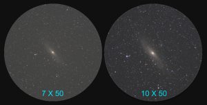 مقایسه تصویر کهکشان M31 در دو دوربین 